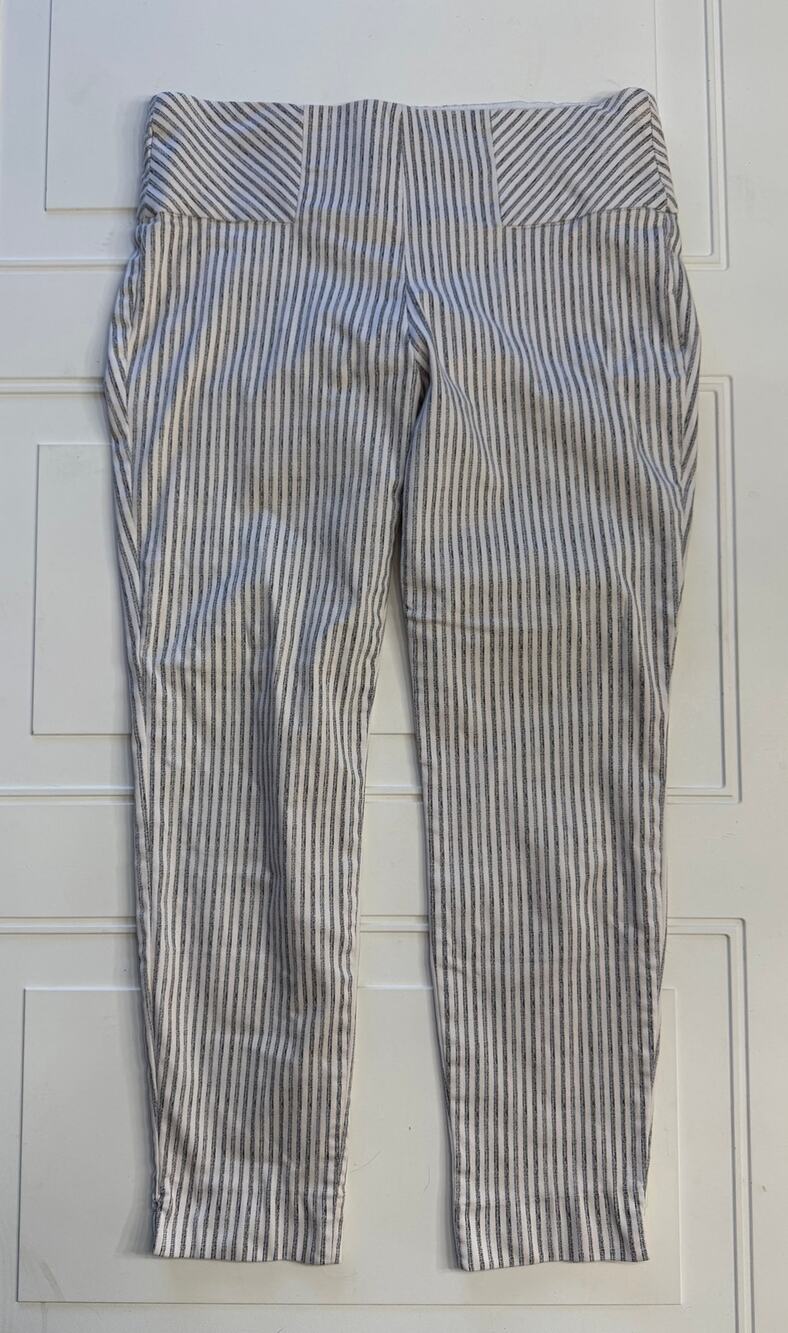 Vision 155 Womens Sz 6S Boutique Black White Striped Trousers Pants